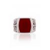 Natural Red Onyx Gemstone Men's Ring, 925 Sterling Silver Ring, Mens Signet Ring, Boho Statement Ring, Gift For Men