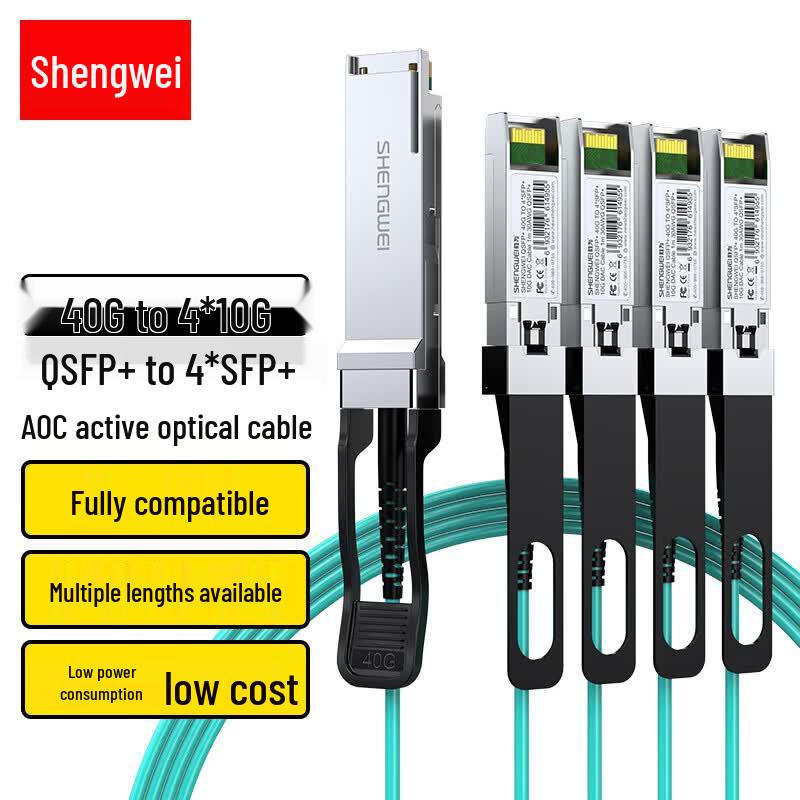 Волоконный кабель для стекирования Shengwei 40G QSFP+ AOC