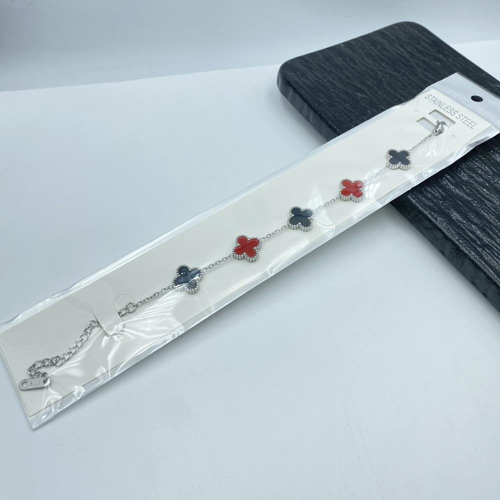 Браслет из высококачественной нержавеющей титановой стали 13 мм в виде четырехлистного клевера для женщин, модный браслет высокого класса