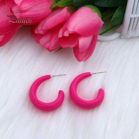1 пара ярких цветов C-образные серьги-гвоздики, красочные серьги-кольца, легкие серьги с геометрическим кругом, ювелирные изделия, подарок