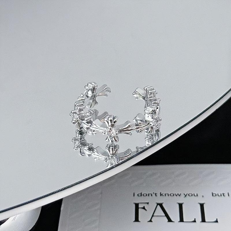 Тяжелая промышленность Перекрестная радужка Винтажная Личность Открытое кольцо Мода Нишевый Премиальное ощущение Кольцо-штабель Женщина