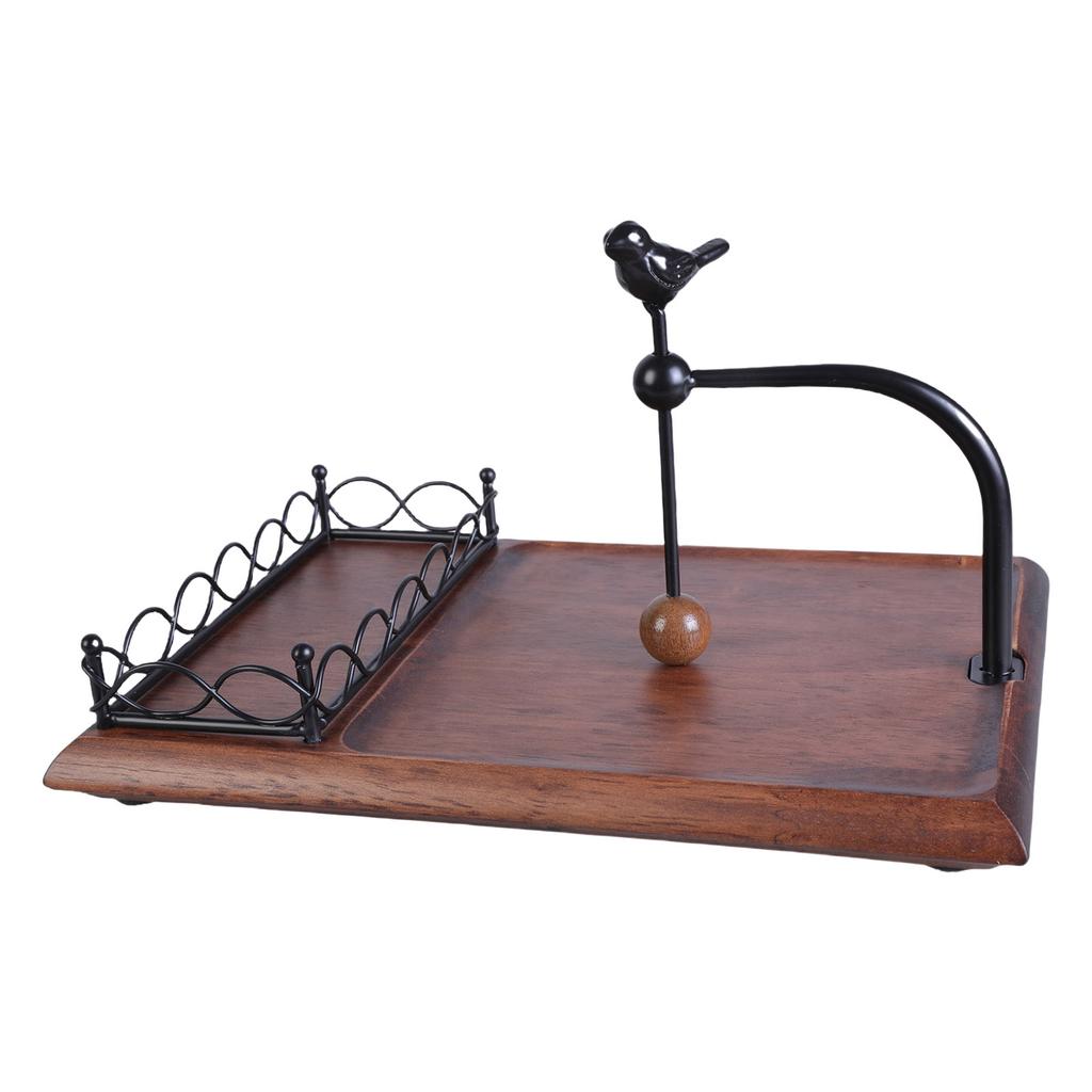 Sturdy Wood Base Castes Iron Tissue Holder and Seasoning Rack for Kitchen Countertop or Dining Table Organization