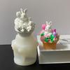 Цветочная корзина Кролик Силиконовая форма для свечей DIY Кролик Мыло Смола Гипсовый набор для изготовления животных Форма для домашнего декора Подарки