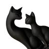 Фигурка Черного Кота 3D Печать Статуэтка Мамы и Котенка Милая Скульптура Животного для Настенной Полки Настольного Декора Подарки для Любителей Кошек