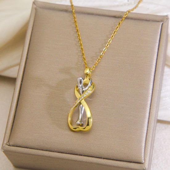 Ожерелье 'Объятие пары' Подвеска обнимающихся женщин и мужчин Символ любви Ювелирное изделие Подарок на День святого Валентина, годовщину для него, нее