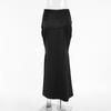 Womens Vintage Black Satin Mermaid Skirt High Waist Bodycon Long Commute