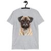 Cute Pug Dog Graphic Short-Sleeve Unisex T-Shirt | Comfortable Cotton Tee