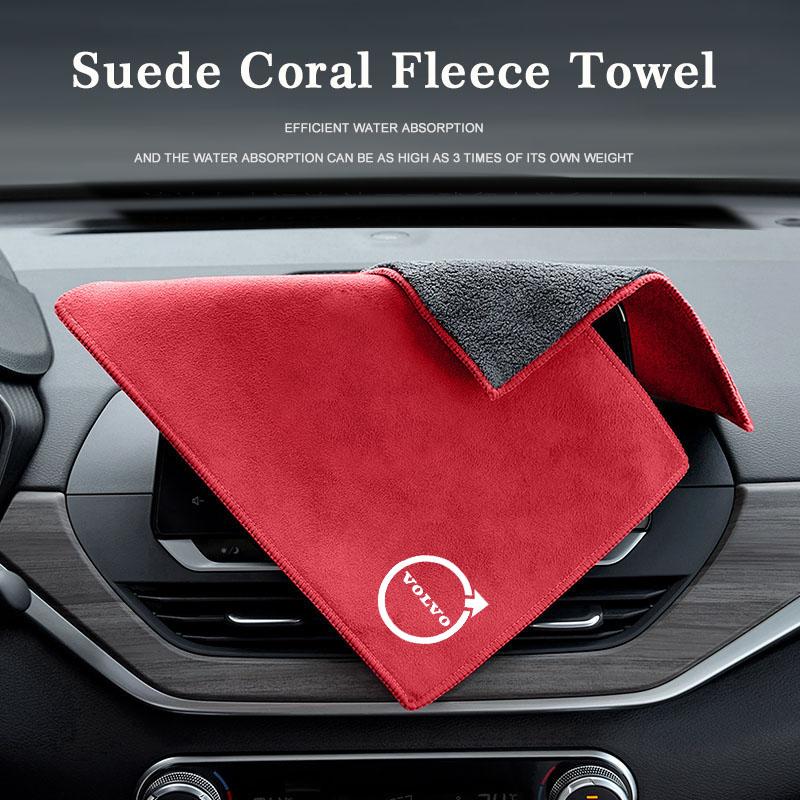 New Volvo Microfiber Cleaning Cloths Towel Wash Car Rags Tools For XC90 V90 V60 XC60 V40 EC40 EX40 S80 S60 S90 C40 XC40 V70 XC70
