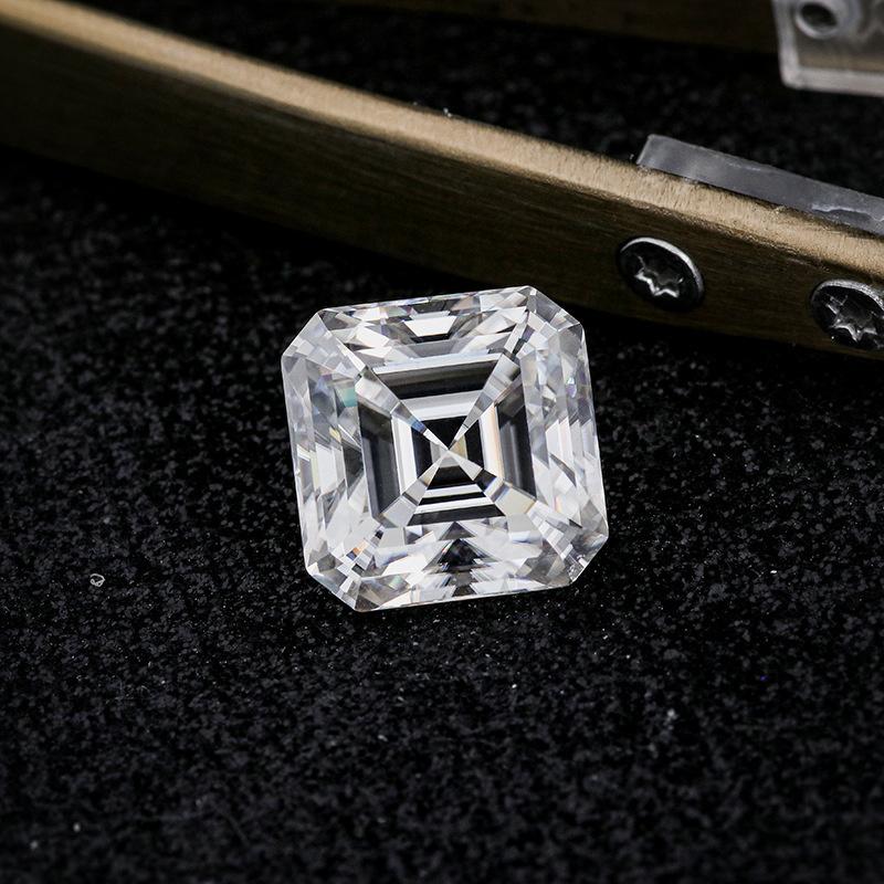 Cellacity White Short Square Aschi Mosanite 0.5 Cct-7.0 CT-D Color Laboratory Grown Diamond GRA Certificate