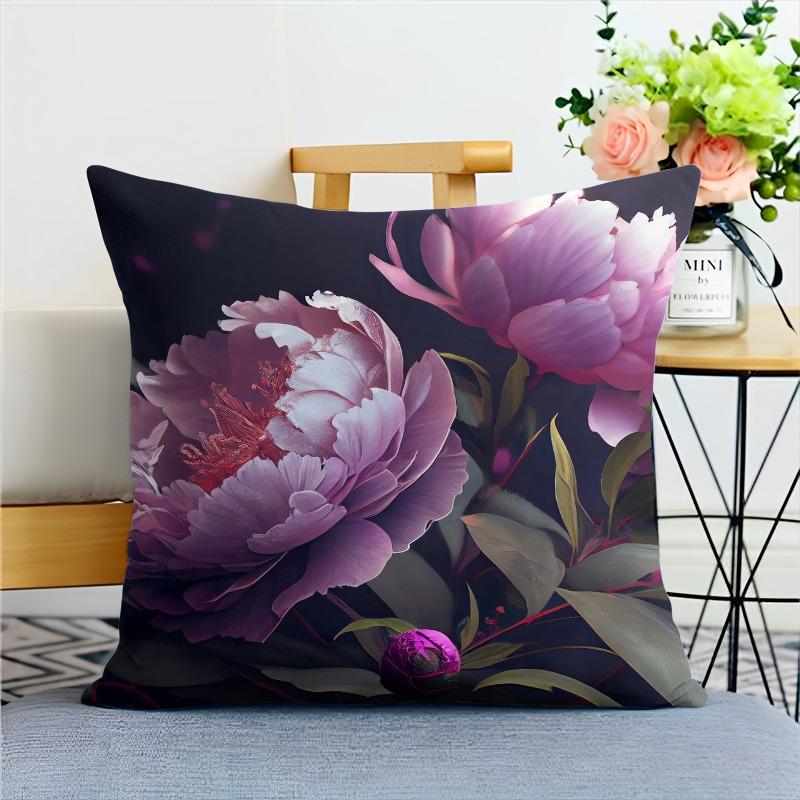 Наволочка с изображением пиона в китайском стиле для украшения общежития, офиса, гостиной, дома