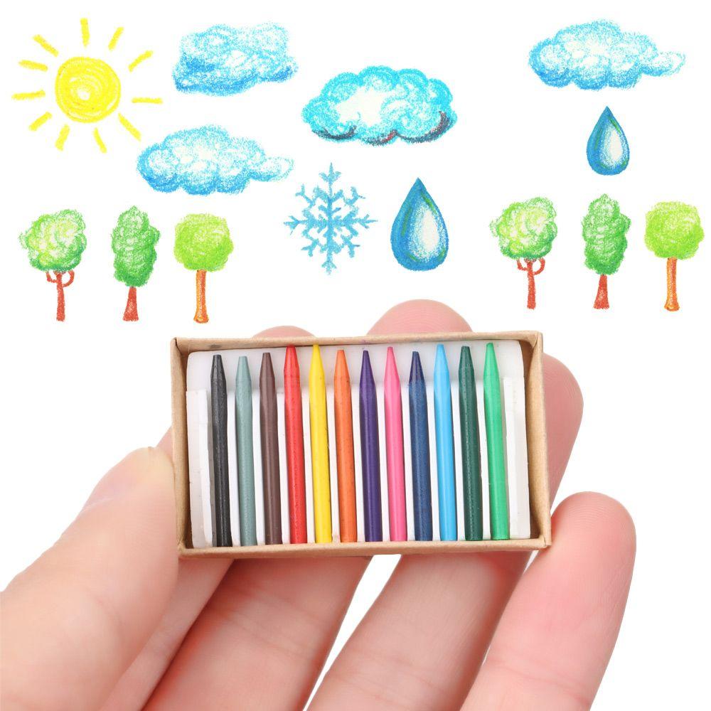 Scene Model Doll Colorful Crayon Dollhouse Decoration Miniature Color Pencil Dolls Accessories