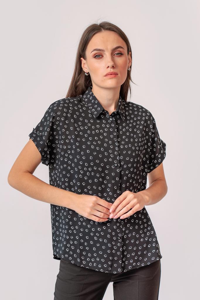 Блуза легкая летняя с коротким рукавом 