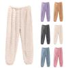 Женские модные флисовые утепленные длинные пижамные брюки
