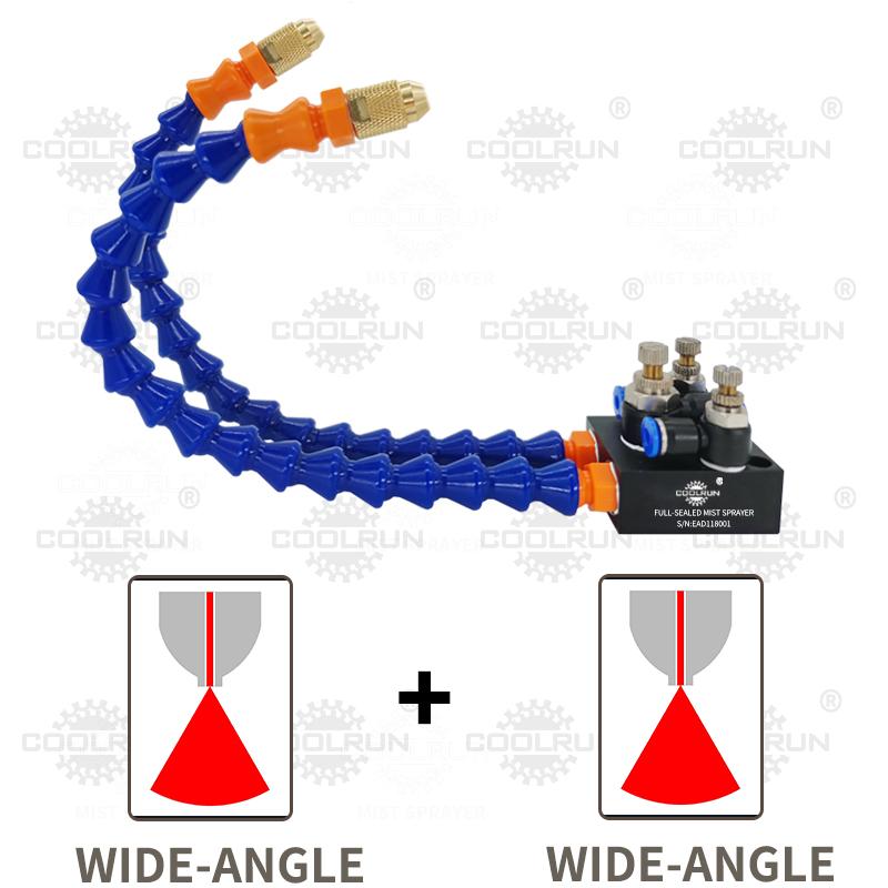 Double Nozzle Mist Coolant Lubrication Spray System Unit Mist Cooling Sprayer CNC Lathe Milling Drill Engraving Machine Tool