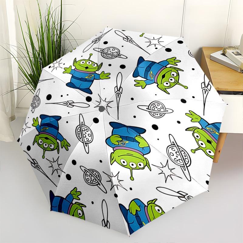 Toy Story, Aliens Themed Automatic Opening and Closing Umbrella, Brightly Colored 8-rib Portable Umbrella, Suitable for Men and Women, A Perfect Gift