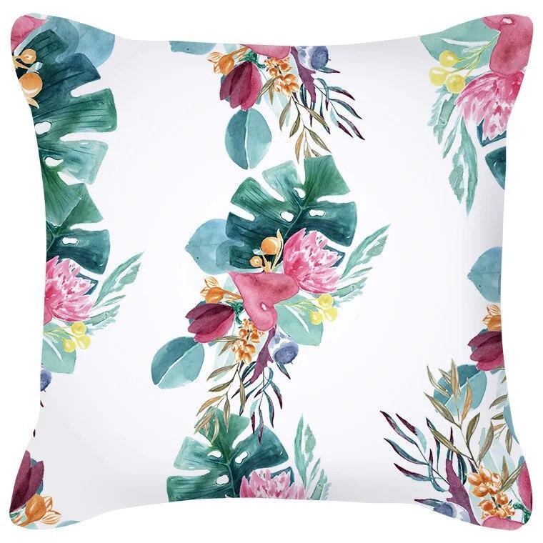 Подушка с цветком сливы, подушка с фламинго, черешней, домашний стул, украшение для дивана, желтая наволочка