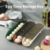 Kitchen Eggs Holder Stackable Timing Automatic Rolling Egg Carton with Lid Eggs Tray