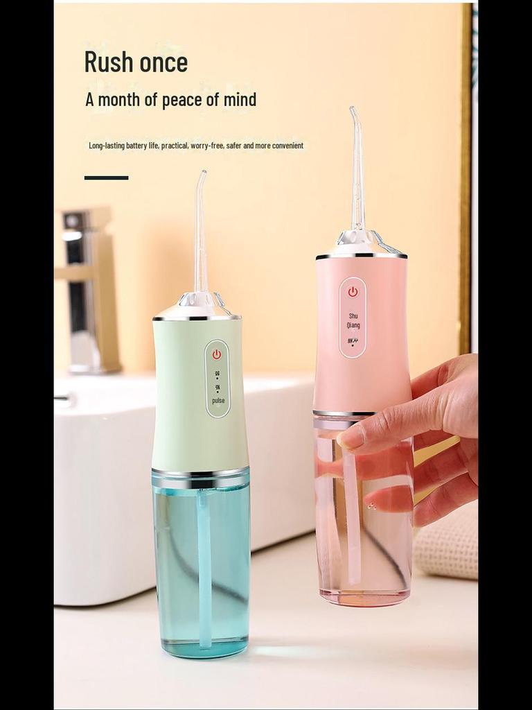 Умный электрический ирригатор: Портативный очиститель зубов с фиолетовой подсветкой, водонепроницаемый, для устранения неприятного запаха изо рта и отбеливания