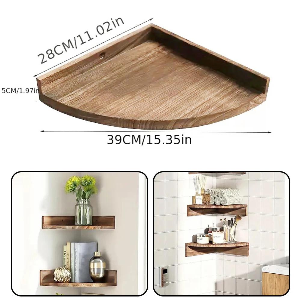 Fan-shaped Shelves Corner Shelves Home Decoration Ample Storage Space High-quality Wood Reliable Storage Solution