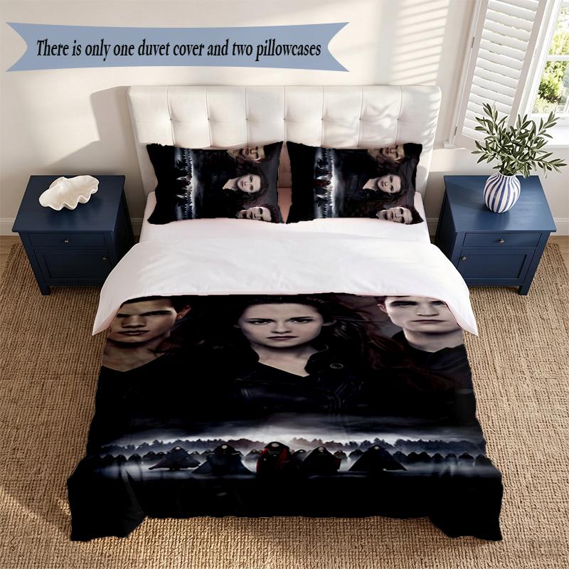 Twilight 3‑Piece Bedding Set Soft Microfiber Duvet Cover Pillowcases Comfortable Bed Linen for Bedroom Decoration