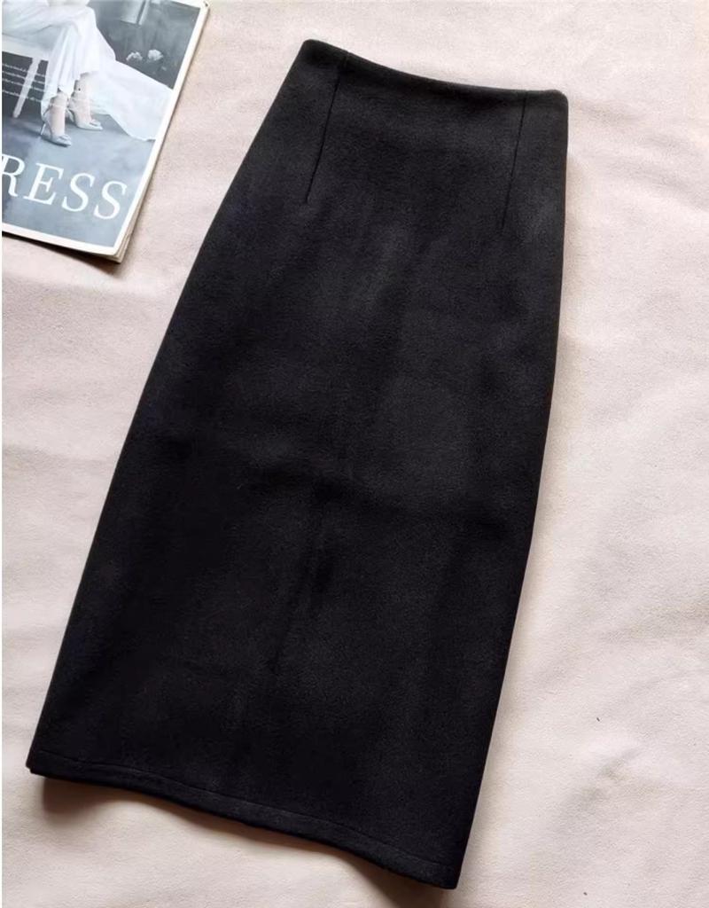 Ретро Юбка-миди в горошек с высокой талией для женщин - Элегантная облегающая стройнящая с разрезом