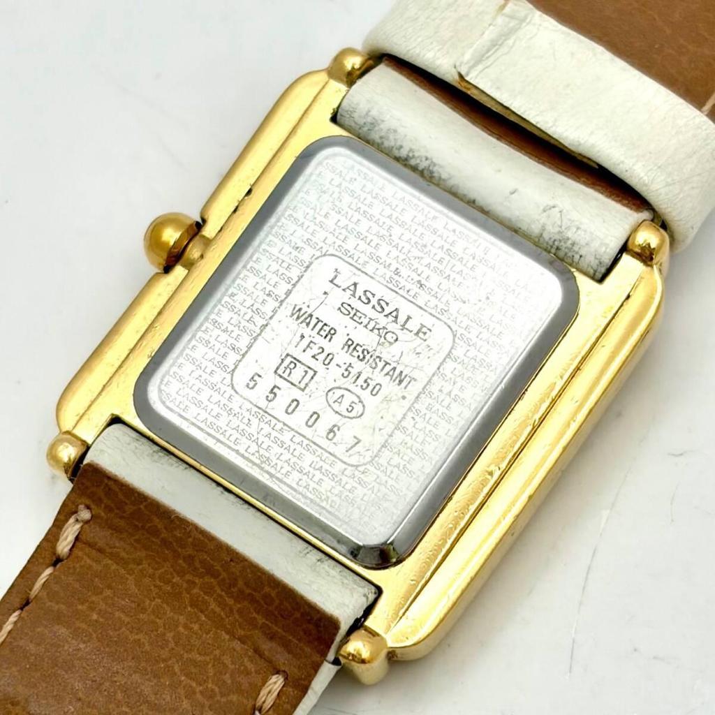 Б/у [Новая батарея] Женские часы SEIKO LASSALE Корпус Квадратный Золотой Римские цифры 1F20-5150 550067