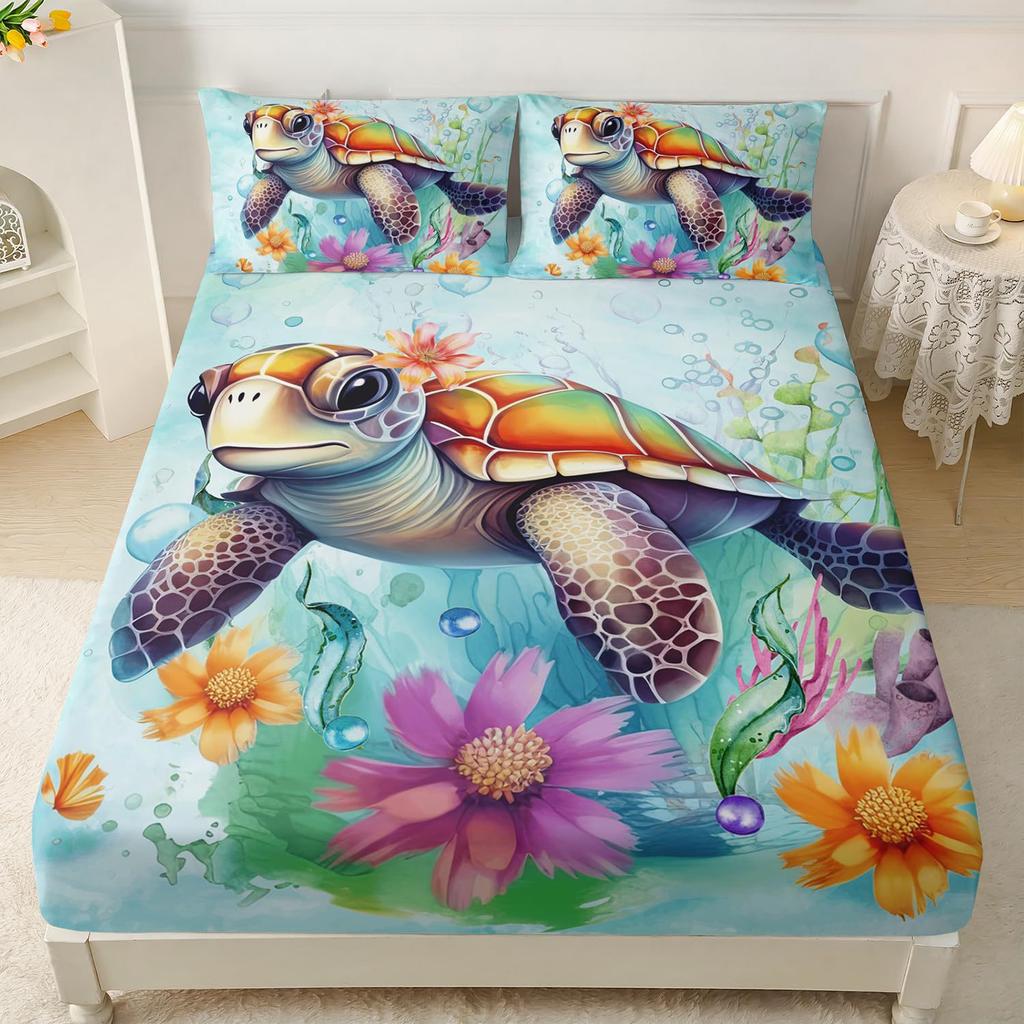 Постельный набор из трех предметов с рисунком морского животного дельфина, с цифровой печатью, для двуспальной кровати