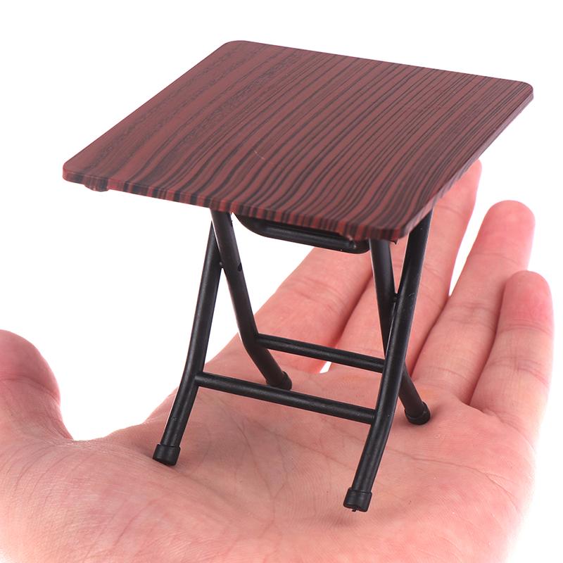1:12 Dollhouse Mini Furniture Folding Table And Chair Set With 4 Stool Models