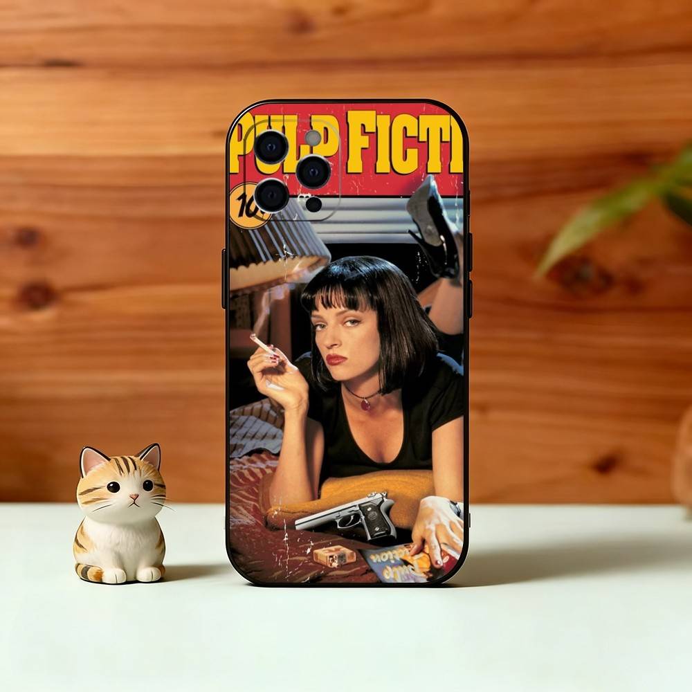 Чехол для телефона «Криминальное чтиво» P-Pulp Для iPhone 17, 16, 15, 14, 13, 12, 11 Plus, Pro Max, Другие Мягкий черный чехол