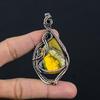Bumblebee Jasper Pendant, 999 Copper Wire Wrapped Gemstone Jewelry, Handmade Pendant, For Mother Day