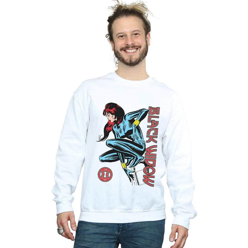 Marvel Mens Black Widow In Action Sweatshirt