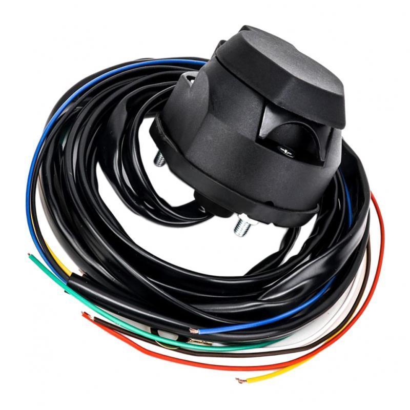 Heavy Duty 7 Pin Trailer Socket ABS Brass Extension Cable for Secure Vehicle Trailer Wiring Connector Adapter
