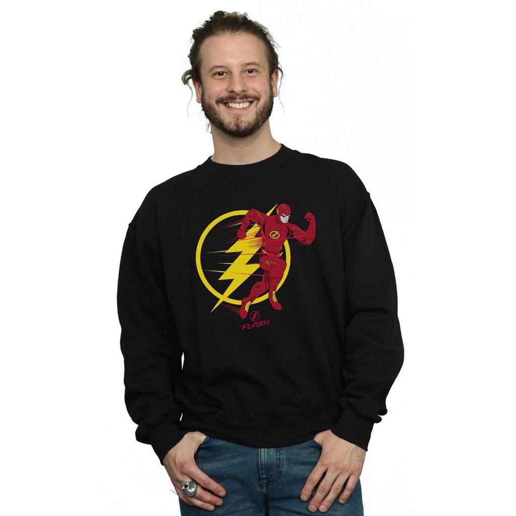 DC Comics Mens The Flash Running Emblem Sweatshirt