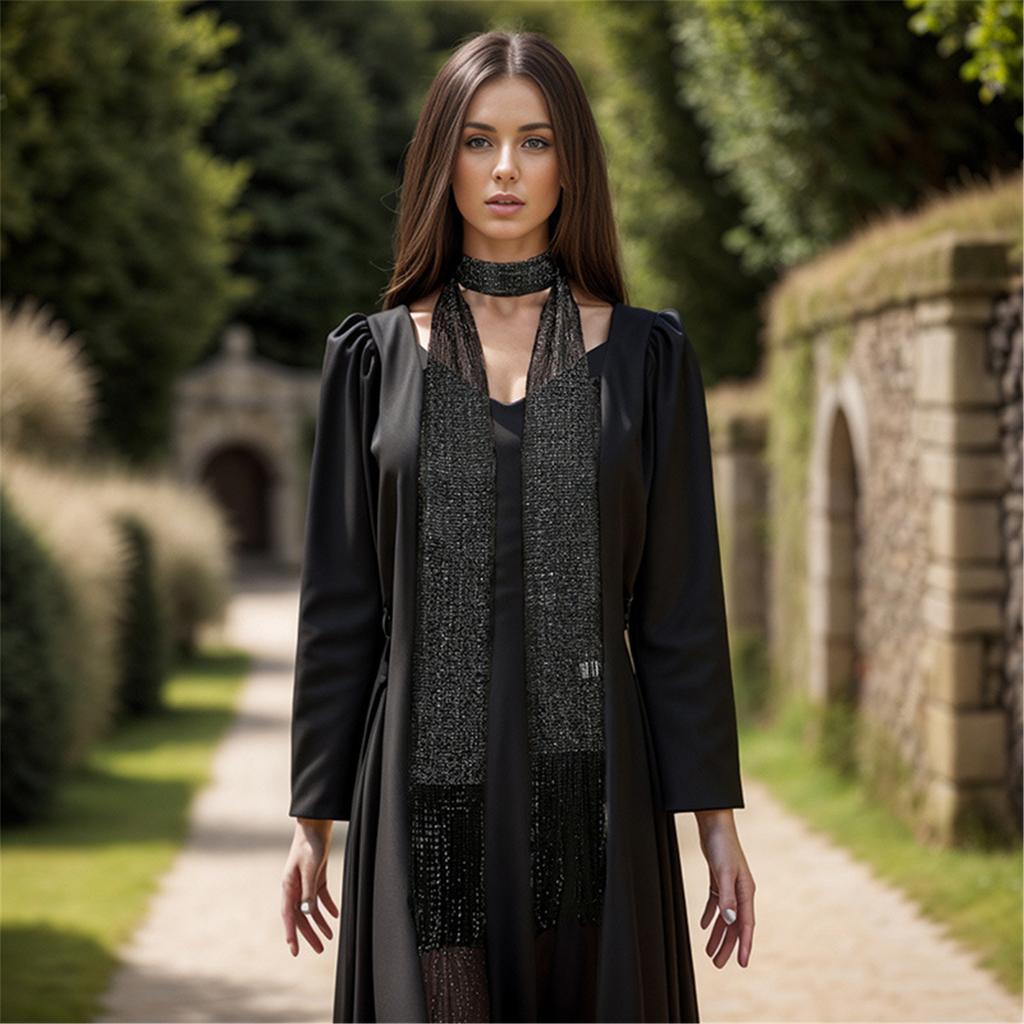 Popular Long Scarf Casual Neckwear Multiuse Neck Scarf Hairwrap for Formal Dinner Party Clubwear Neckwear Eye Catching