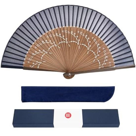 Ganve Fan Mens Made Japan Durable Gift Box Included Pouch Popular High-Quality Silk Lightweight Gentlemans Men Stylish Ladies Fathers Day Fireworks