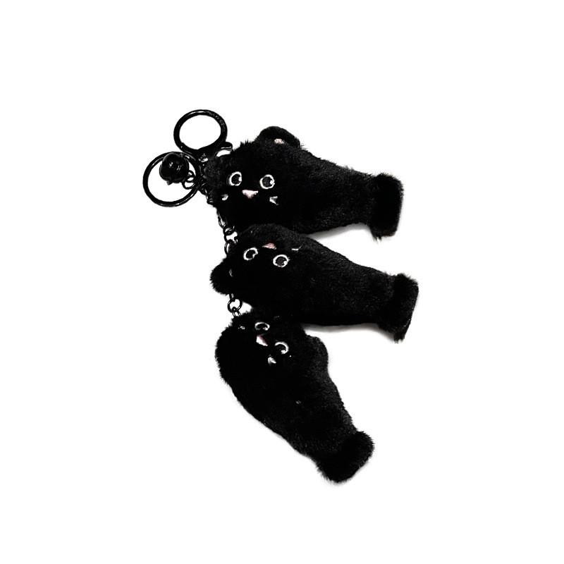 Cute Cartoon Plush Keychain Accessory Featuring Original Design Of Cat And Fish