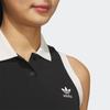 Adidas Оригиналы X Monkey Kingdom Collaboration Spicy Girl Series Color Block Polo Neck без рукавов Платье Женские платья Черный IP1779