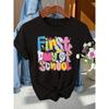 Back-to-School Season Fashionable and elegant with a variety of colors First Day of School Patterned Print Round Neck Short Sleeve T Women's
