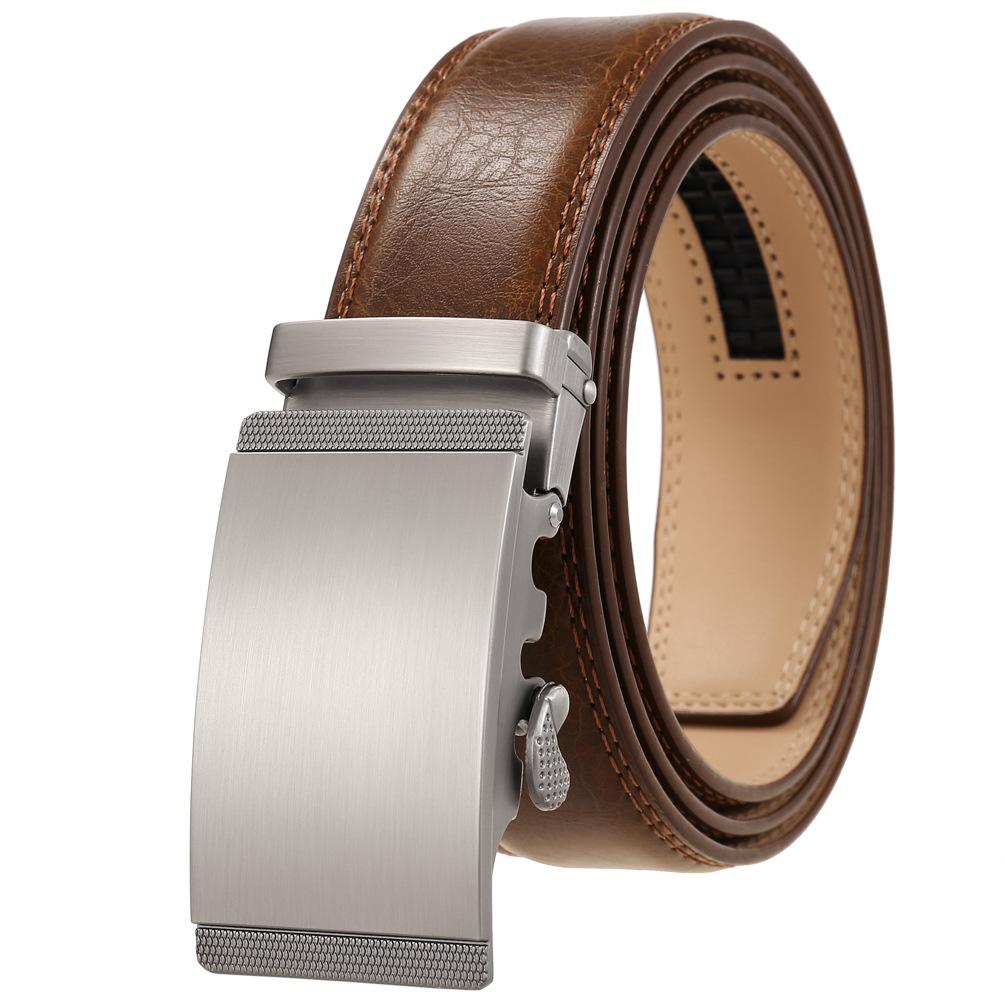 Ремень мужской двухслойный из коровьей кожи, автоматическая пряжка, мужской кожаный ремень Ly25-1050-1