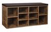 VASAGLE Shoe Bench, Shoe Shelf, Shoe Rack, Storage Cabinet, 10 Compartments, with Cushion, for Entryway, 104 x 30 x 48 cm, Rustic Brown