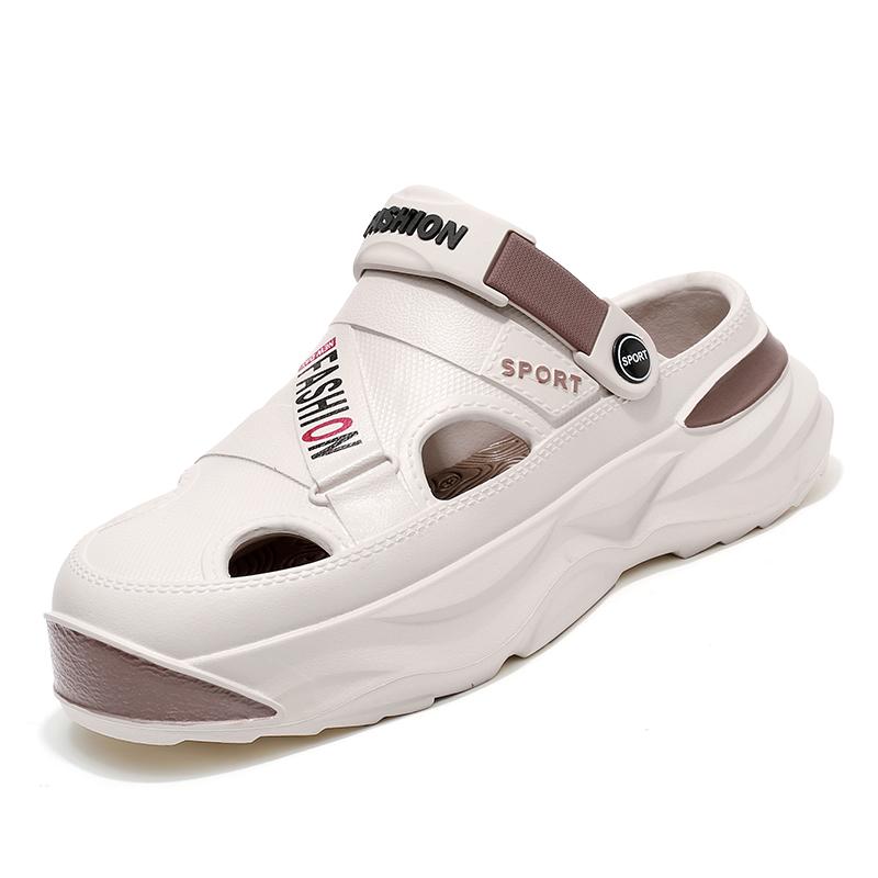 Новые мужские сандалии для бассейна, уличная пляжная обувь, слипоны, садовые сабо, сандалии, повседневные нескользящие тапочки, мужские шлепанцы