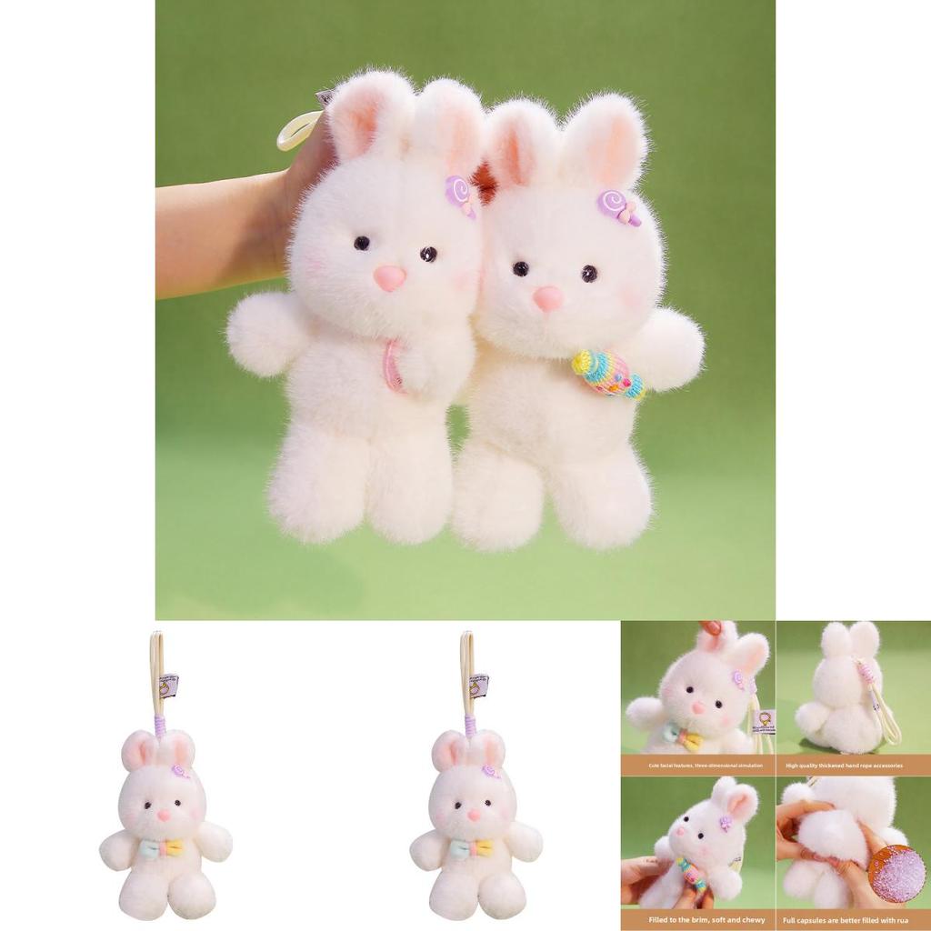 Cute Rabbit Plush Toy Keyring With Soft Fabric Material For Daily Use And Decorations