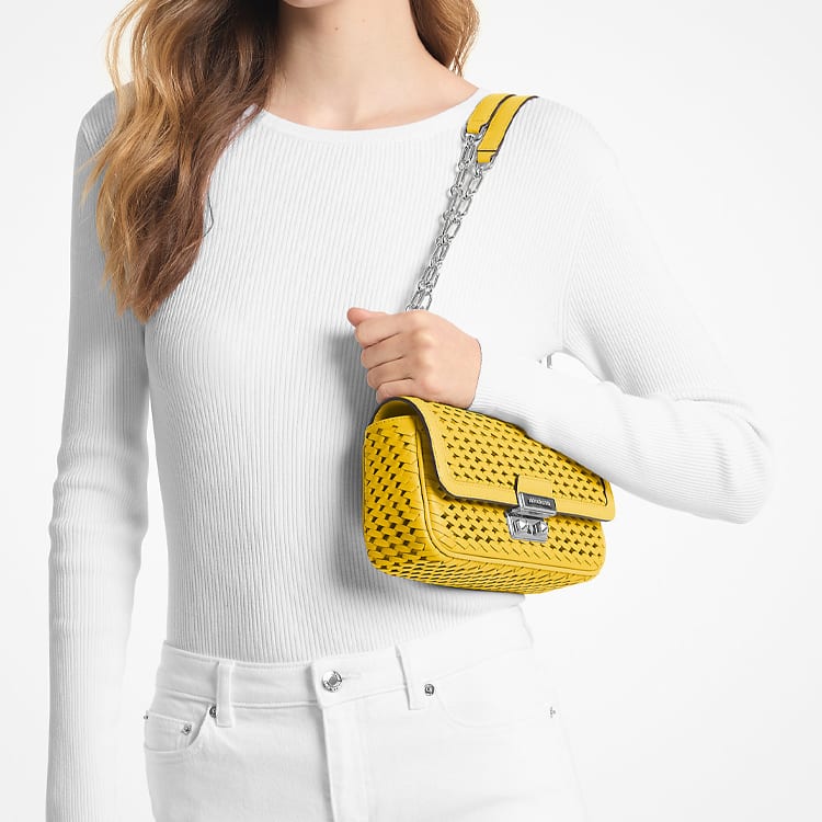 MICHAEL KORS Leather Crossbody Bag, Shoulder Bag Small Women's Dandelion Yellow 30T4S2RL5L-BRIGHT DANDELION