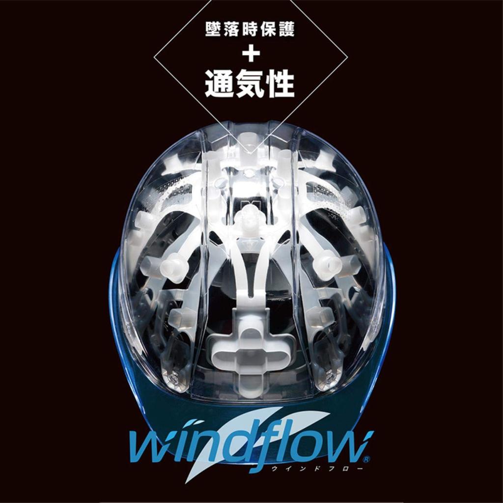 Шлем для рабочего ПК с вентиляционными отверстиями, прозрачный козырек SC19PCLV RA3 UP4 Wind Flow [Midori Anzen] желтый/дымчатый