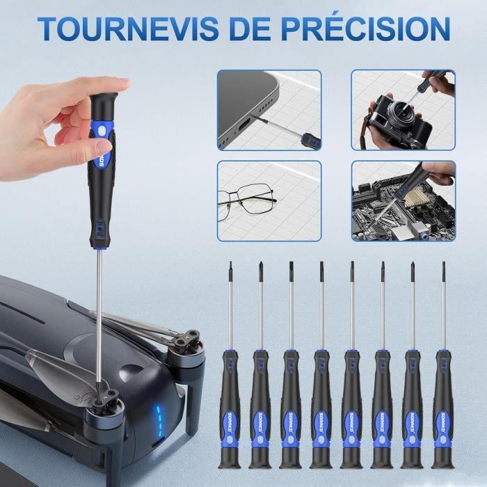 Ensemble de tournevis - sorako - 40 pièces - magnétiques - tête plate et phillips - antidérapant