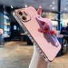 Боковой гальванизированный чехол-браслет с сердечками 17Promax для Apple 16Pro чехол для мобильного телефона 13/14/15 мягкий чехол XR