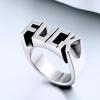 Beier Retro Titanium Steel Men's Letter Ring