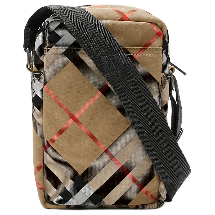 Burberry Винтажная клетчатая холщовая сумка через плечо с вышивкой в виде рыцаря-всадника для повседневного использования