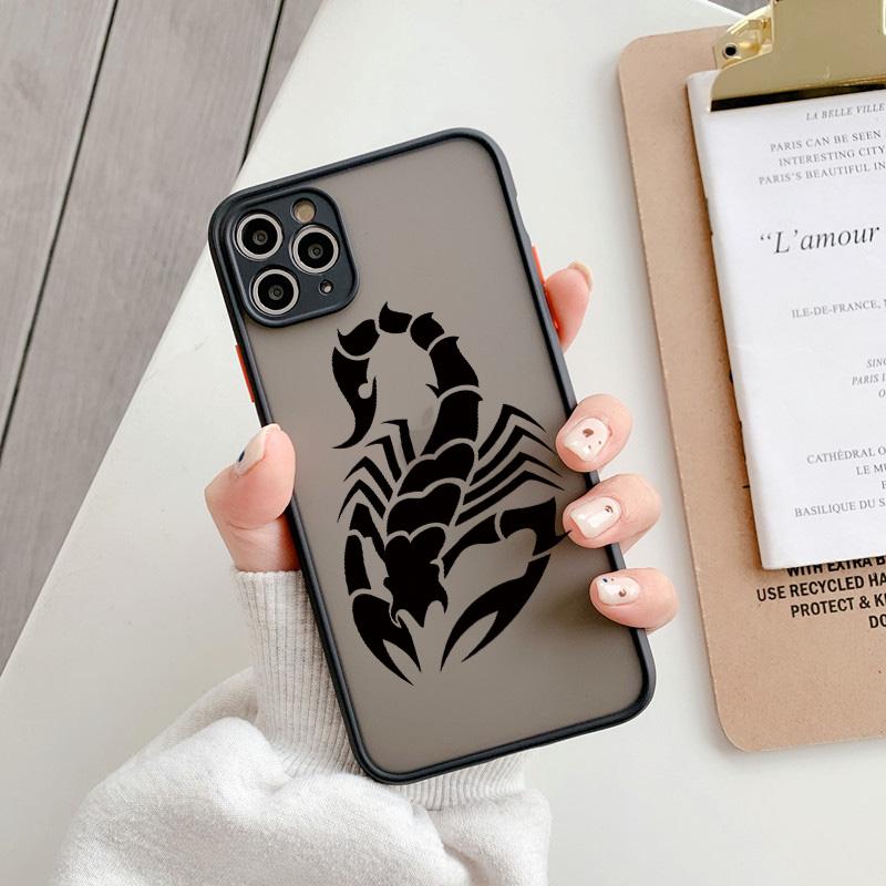 Полуобернутый жесткий чехол для телефона Скорпион для iPhone X XR XS X 16 15 12 11 13 14 Pro Max задние чехлы 7 8 plus SE2 mini Обложка Coque