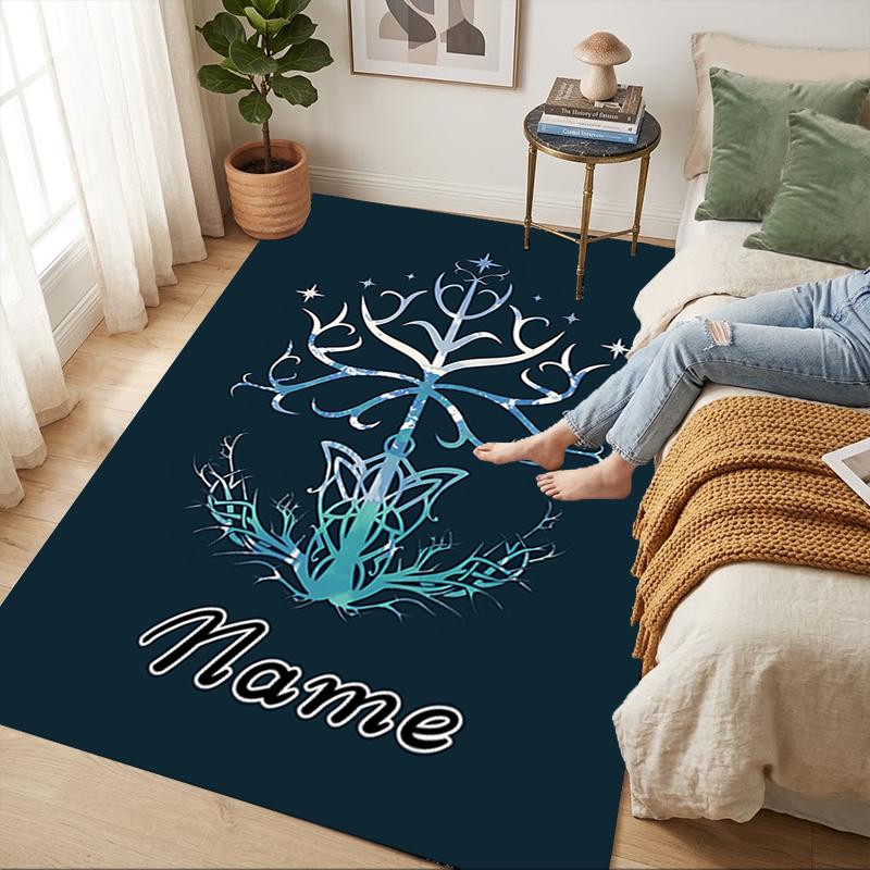 Custom Name Flame Courage Living Room Non-Slip Area Rug Soft Carpet for Bedroom Kids Playroom Sofa Office Home Decor Doormat
